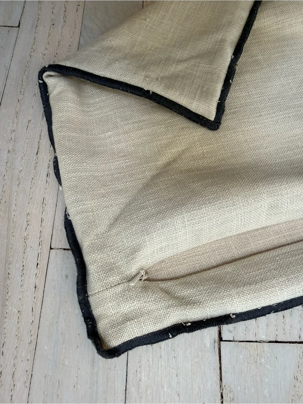 (3) 15”x22” Crate & Barrel Cotton Beige Pillow Covers and Matching Down Inserts